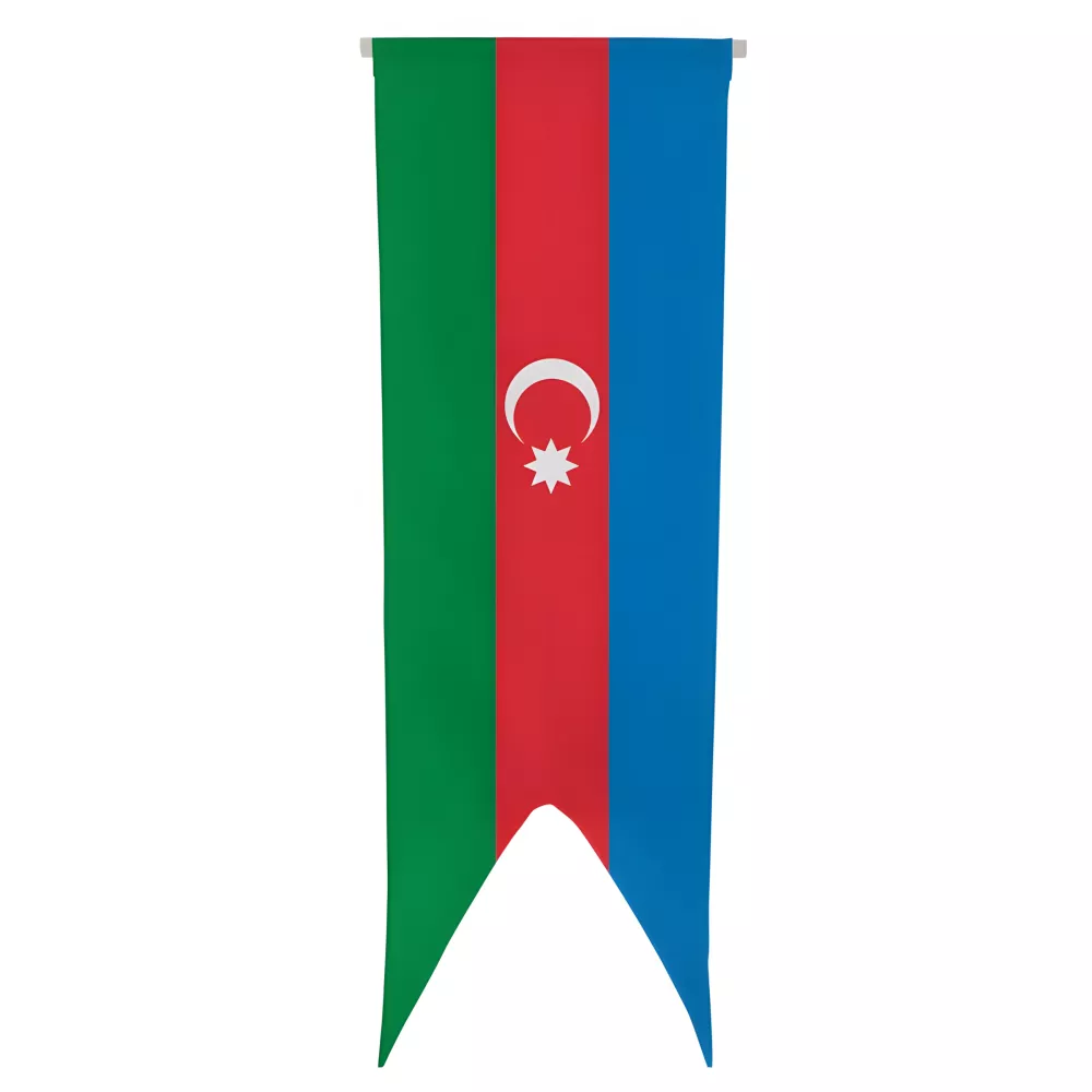 Oriflamme Azerbaïdjan en maille polyester avec traverse