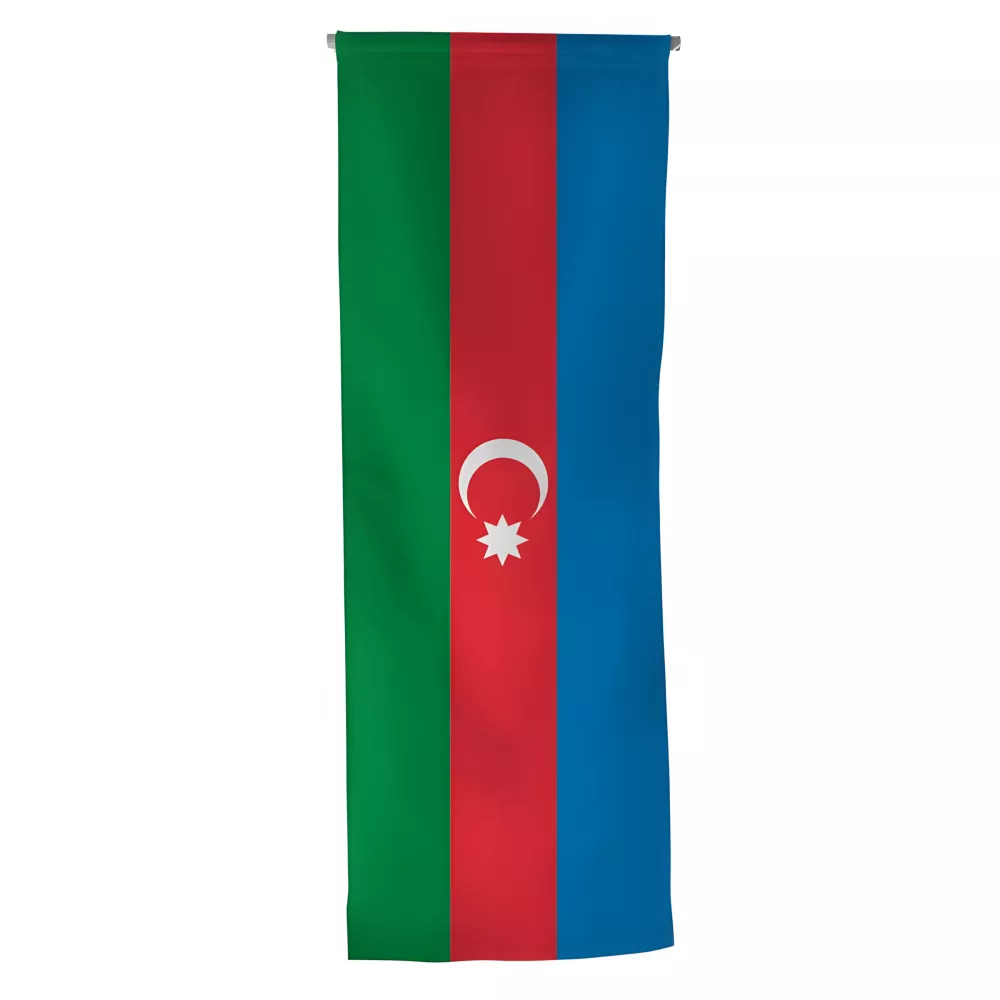 Oriflamme Azerbaïdjan en maille polyester avec traverse