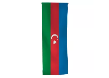 Oriflamme Azerbaïdjan en maille polyester avec traverse
