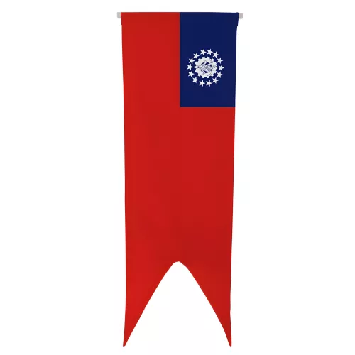 Oriflamme Birmanie en maille polyester avec traverse bois
