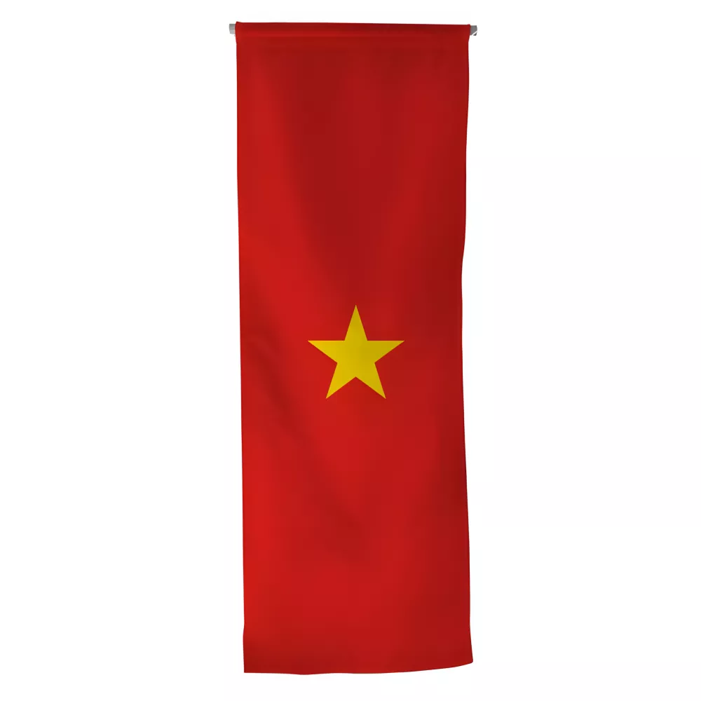 Oriflamme Vietnam en maille polyester avec traverse bois Oriflamme Vietnam en maille polyester avec traverse bois