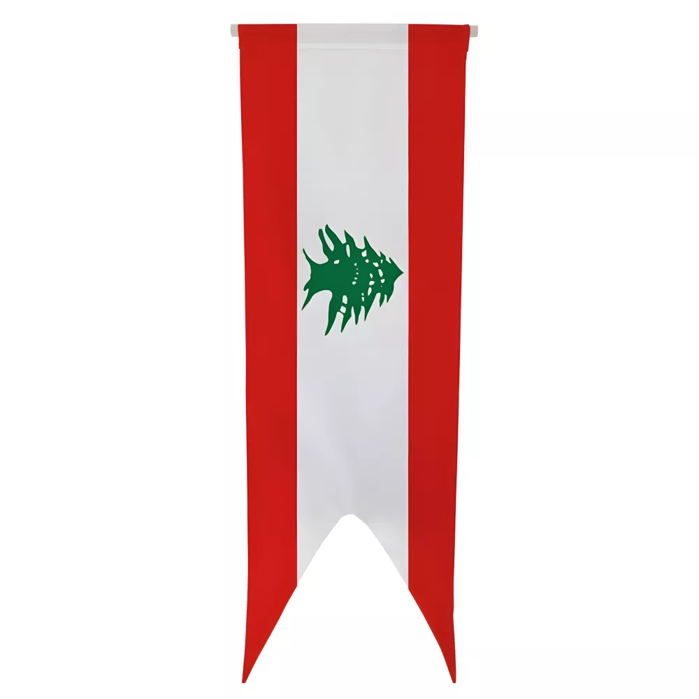 Oriflamme Liban en maille polyester vertical Oriflamme Liban en maille polyester vertical