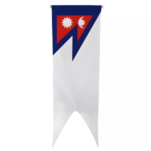 Oriflamme Népal en maille polyester avec traverse bois