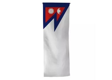 Oriflamme Népal en maille polyester avec traverse bois
