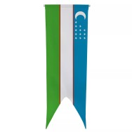 Oriflamme Ouzbékistan en maille polyester avec traverse