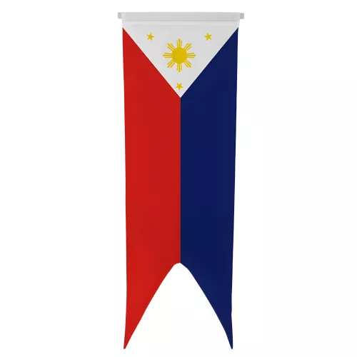 Oriflamme Philippines en maille polyester avec traverse bois