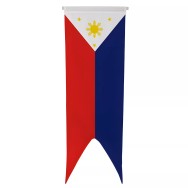 Oriflamme Philippines en maille polyester avec traverse bois