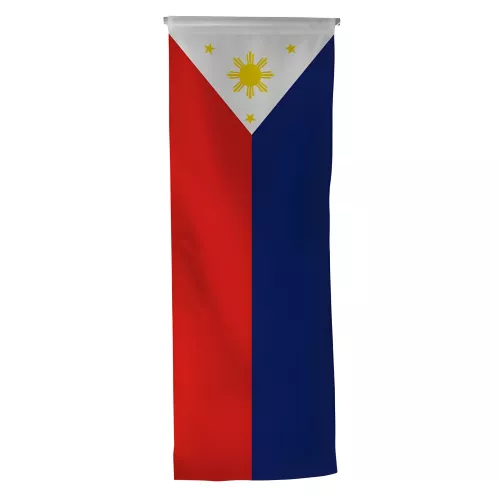 Oriflamme Philippines en maille polyester avec traverse bois