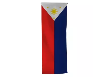 Oriflamme Philippines en maille polyester avec traverse bois