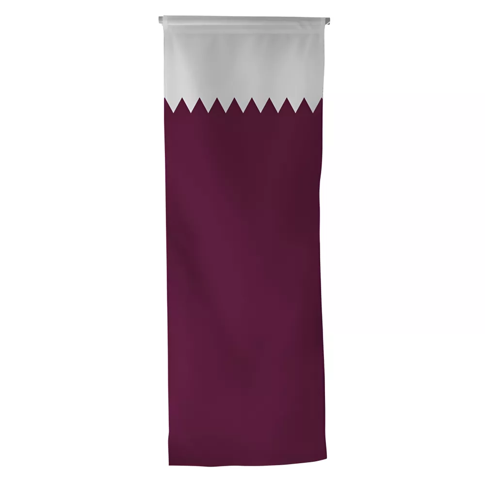 Oriflamme Qatar en maille polyester avec traverse Oriflamme Qatar en maille polyester avec traverse