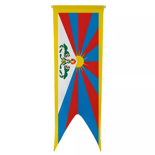 Oriflamme Tibet avec traverse en bois