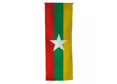 Oriflamme Myanmar en maille polyester avec traverse bois