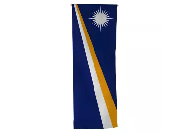 Oriflamme Îles Marshall en polyester avec traverse bois