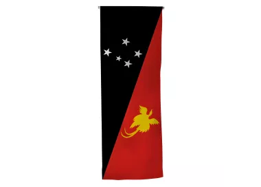 Oriflamme Papouasie-Nouvelle-Guinée en maille polyester avec traverse