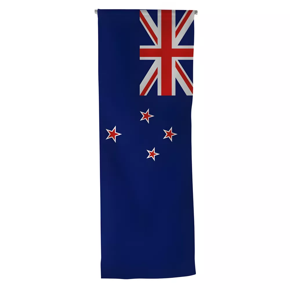 Oriflamme Nouvelle-Zélande en maille polyester avec traverse Oriflamme Nouvelle-Zélande en maille polyester avec traverse
