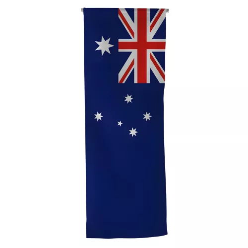 Oriflamme Australie en maille polyester avec traverse bois Oriflamme Australie en maille polyester avec traverse bois