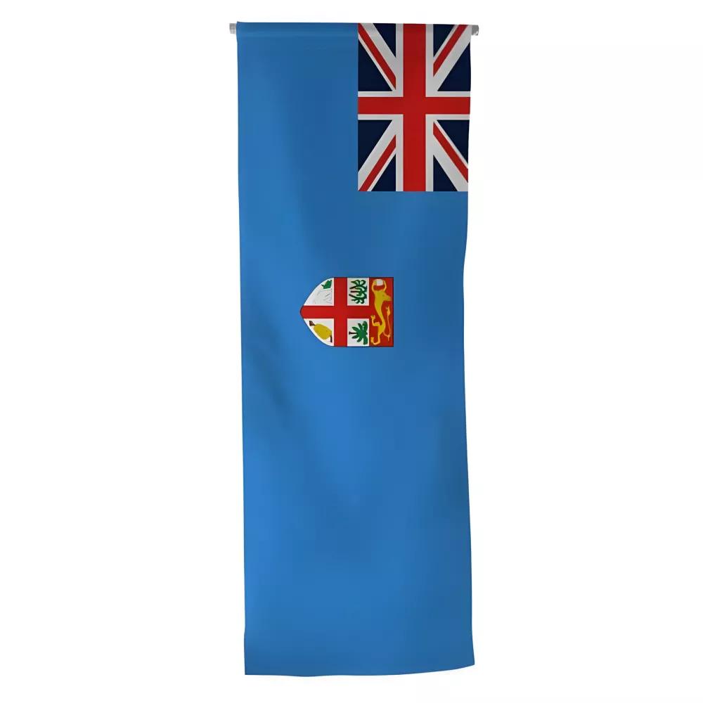 Oriflamme Îles Fidji en maille polyester avec traverse Oriflamme Îles Fidji en maille polyester avec traverse