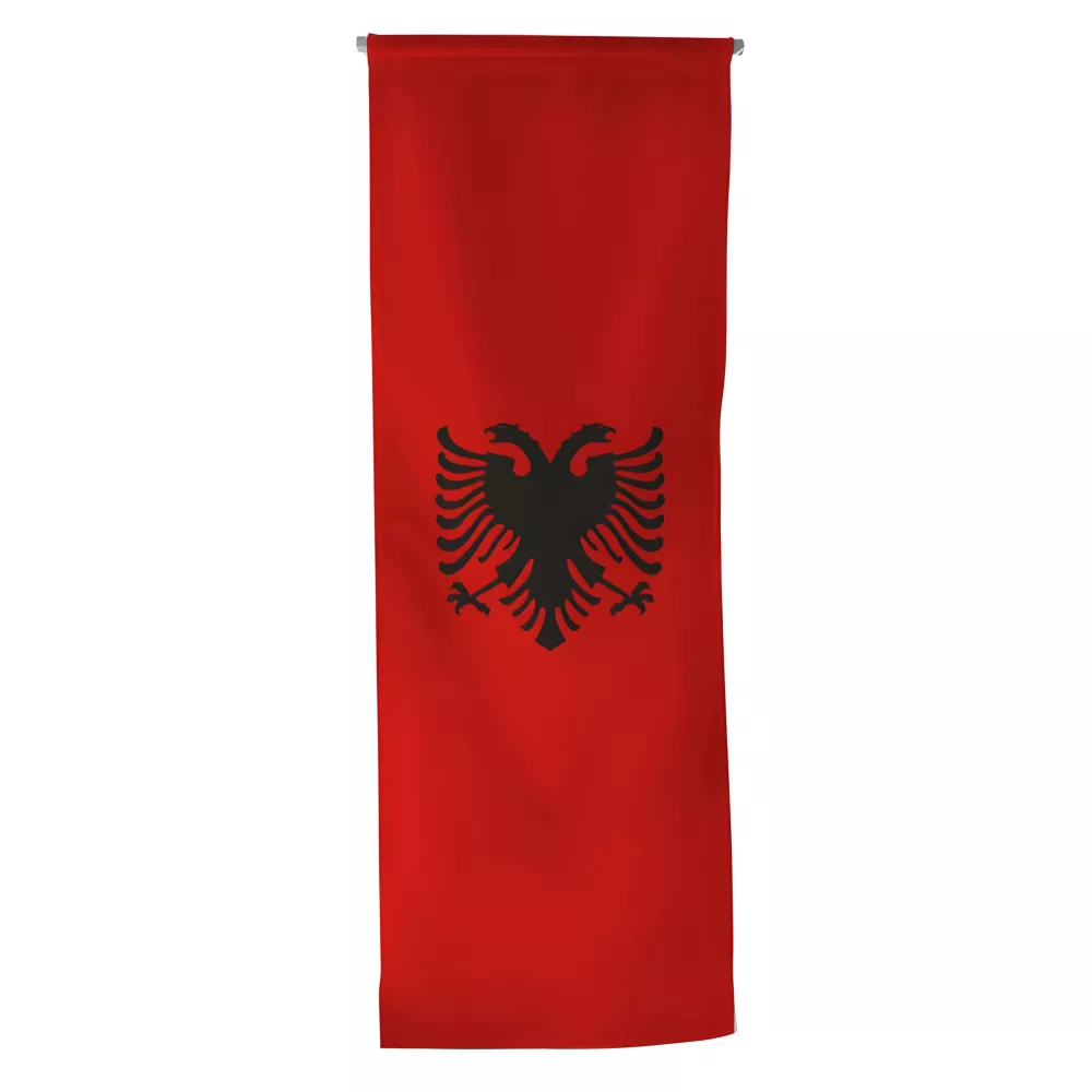 Oriflamme Albanie en maille polyester avec traverse bois