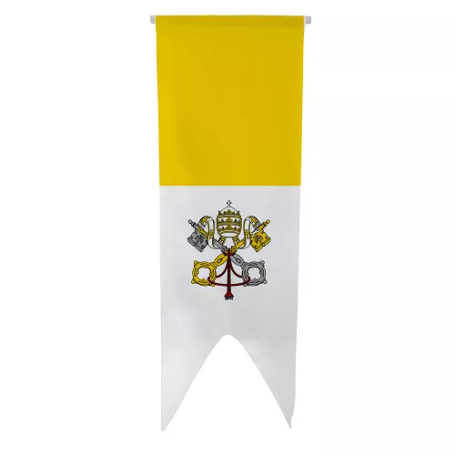 Oriflamme Vatican en maille polyester avec traverse bois