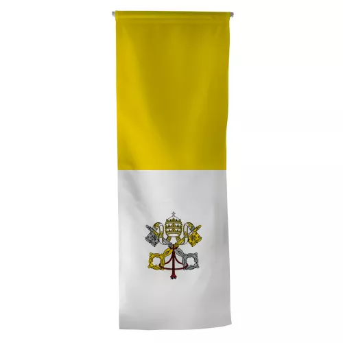 Oriflamme Vatican en maille polyester avec traverse bois