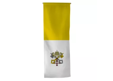 Oriflamme Vatican en maille polyester avec traverse bois