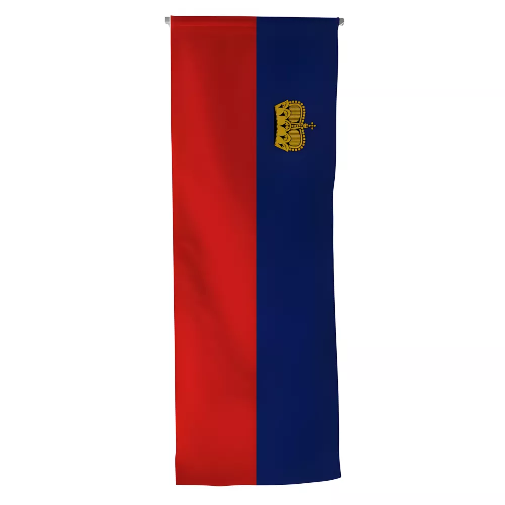 Oriflamme Liechtenstein en maille polyester avec fourreau Oriflamme Liechtenstein en maille polyester avec fourreau