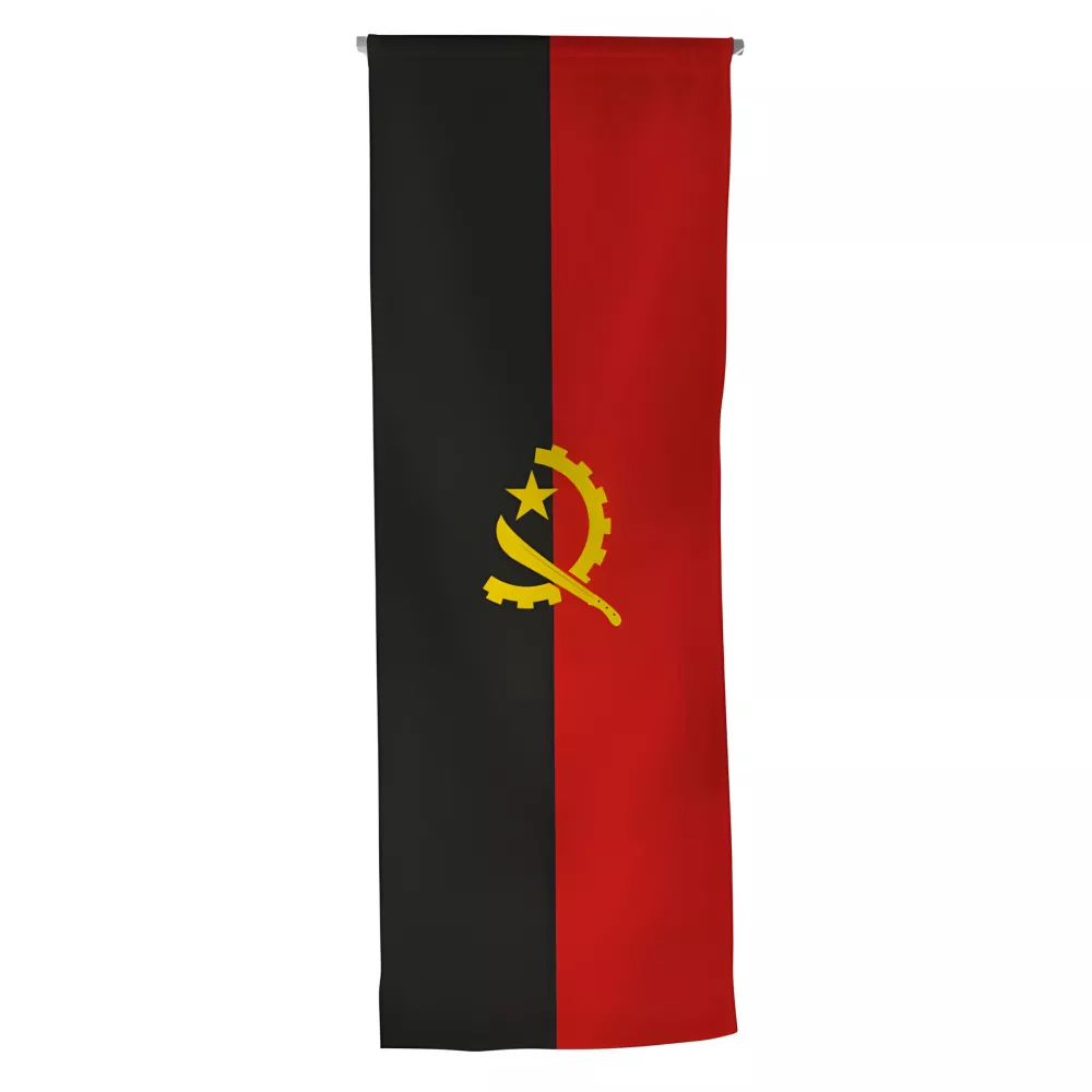 Oriflamme Angola en maille polyester avec traverse bois
