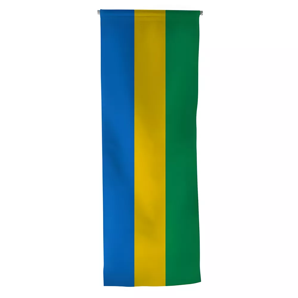 Oriflamme Gabon en maille polyester avec traverse Oriflamme Gabon en maille polyester avec traverse