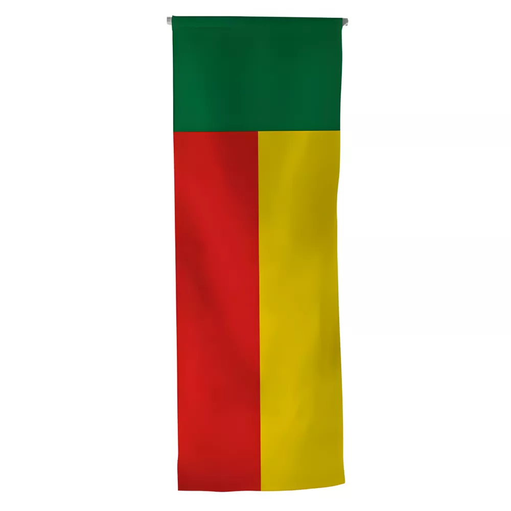 Oriflamme Bénin en maille polyester avec traverse Oriflamme Bénin en maille polyester avec traverse