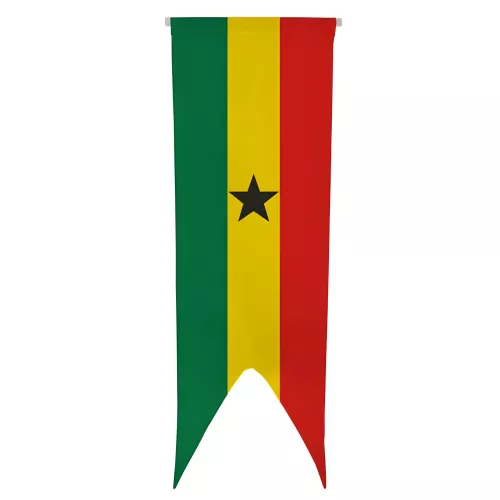 Oriflamme Ghana en maille polyester avec traverse
