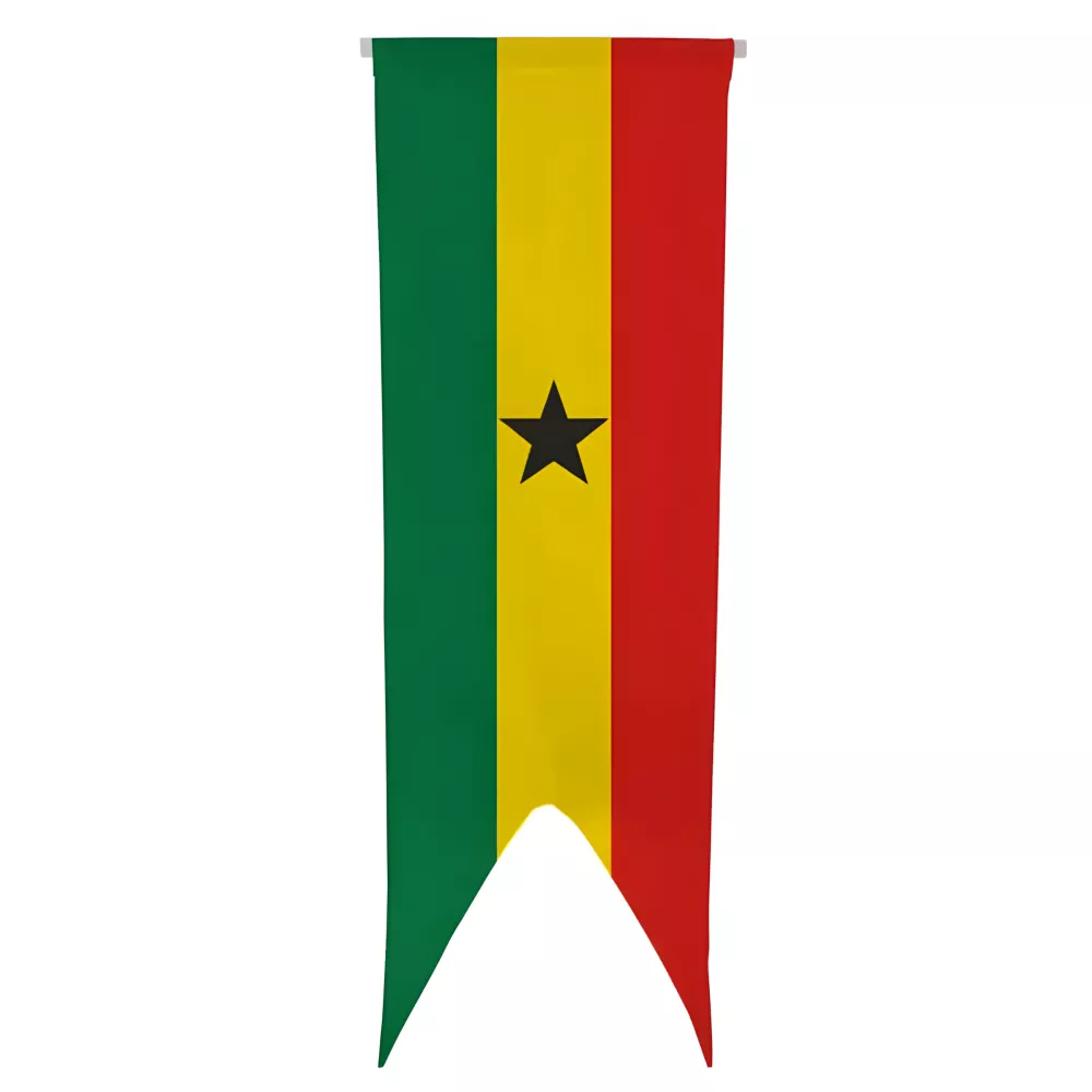 Oriflamme Ghana en maille polyester avec traverse Oriflamme Ghana en maille polyester avec traverse