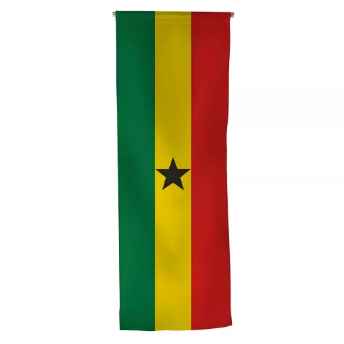 Oriflamme Ghana en maille polyester avec traverse Oriflamme Ghana en maille polyester avec traverse