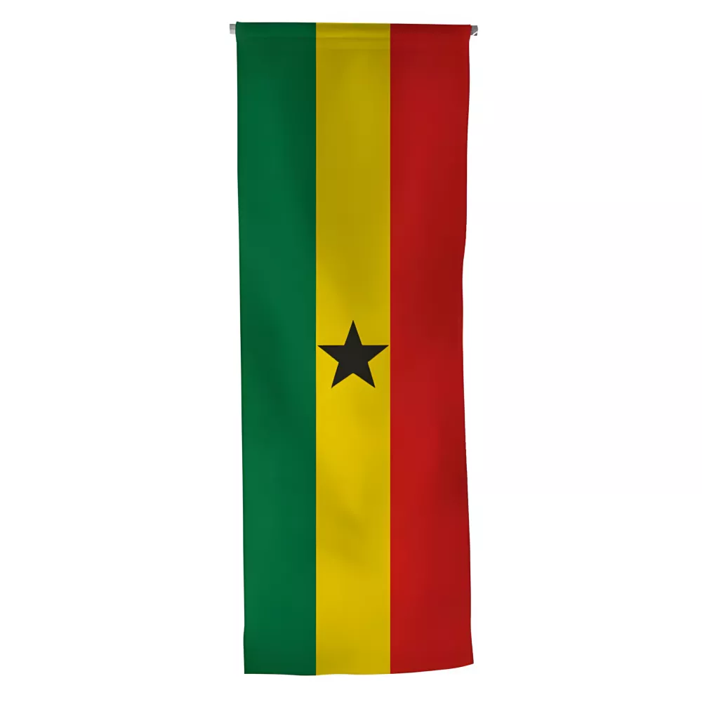 Oriflamme Ghana en maille polyester avec traverse Oriflamme Ghana en maille polyester avec traverse