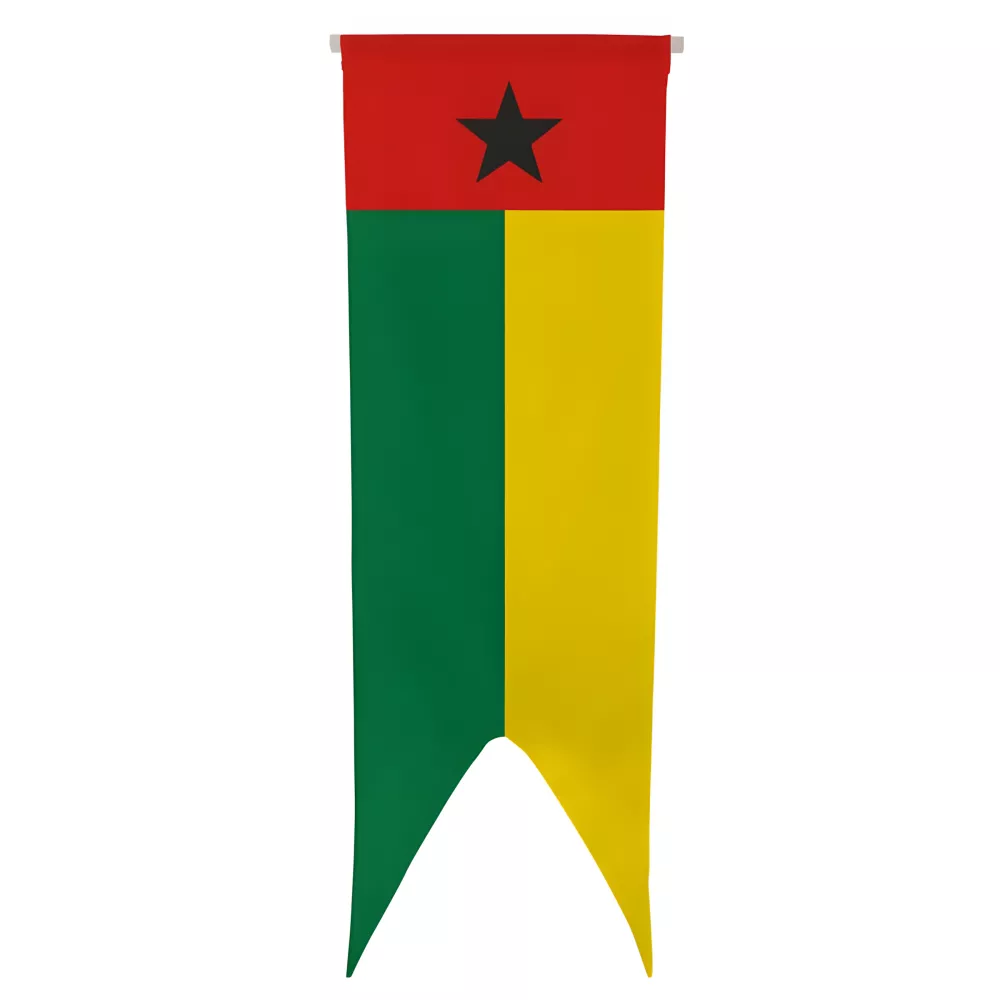 Oriflamme Guinée-Bissau en maille polyester avec traverse