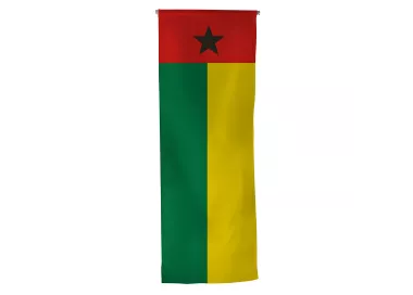 Oriflamme Guinée-Bissau en maille polyester avec traverse