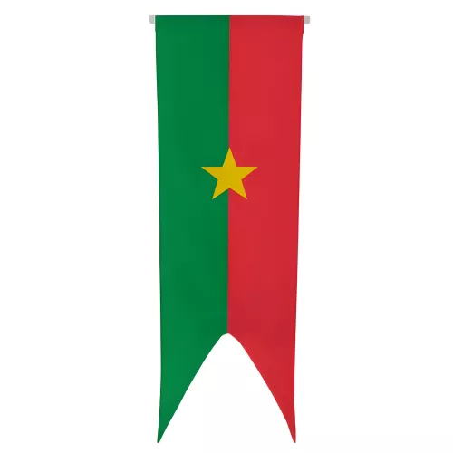 Oriflamme Burkina Faso en maille polyester avec traverse