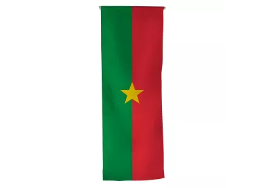 Oriflamme Burkina Faso en maille polyester avec traverse