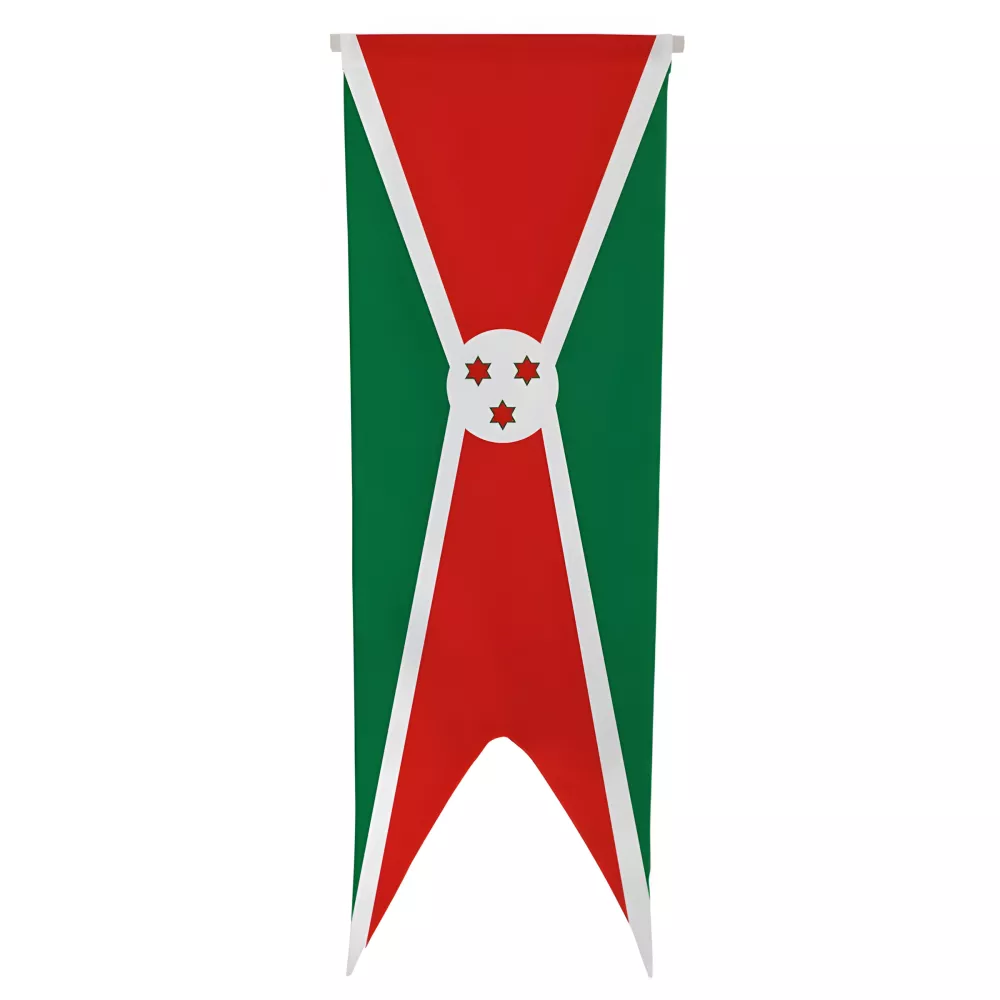 Oriflamme verticale Burundi en maille polyester avec traverse