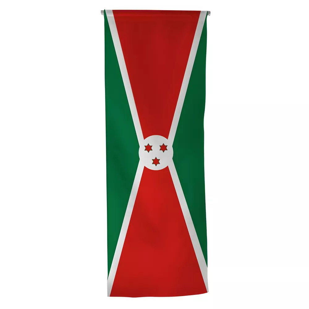 Oriflamme verticale Burundi en maille polyester avec traverse