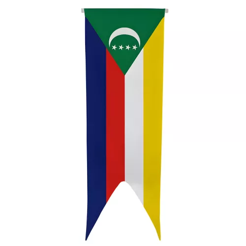 Oriflamme Comores en maille polyester avec traverse bois