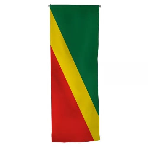 Oriflamme Congo Brazzaville en maille polyester 115 g/m² Oriflamme Congo Brazzaville en maille polyester 115 g/m²