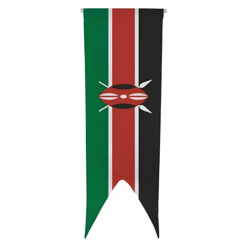 Oriflamme du Kenya en maille polyester avec traverse
