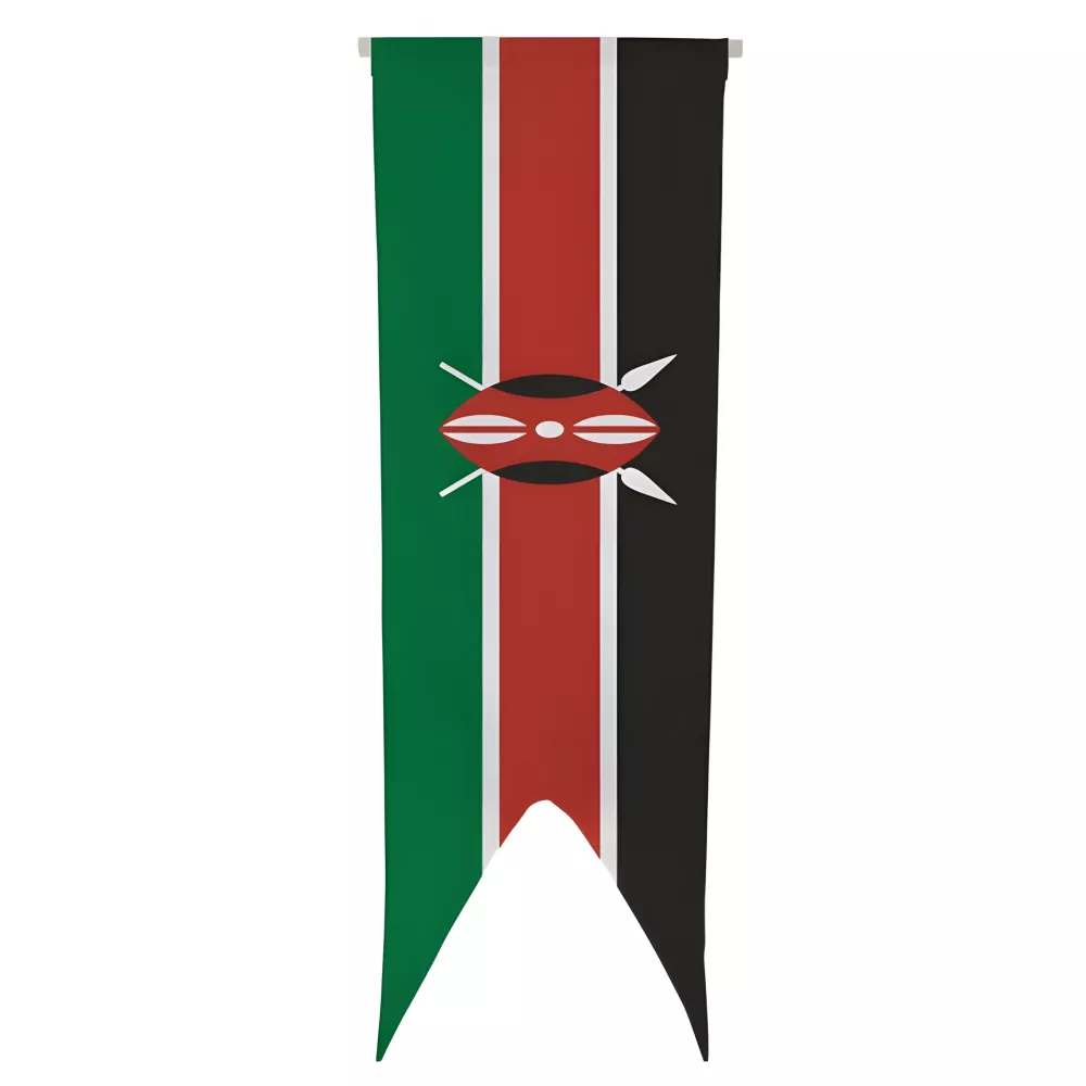 Oriflamme du Kenya en maille polyester avec traverse