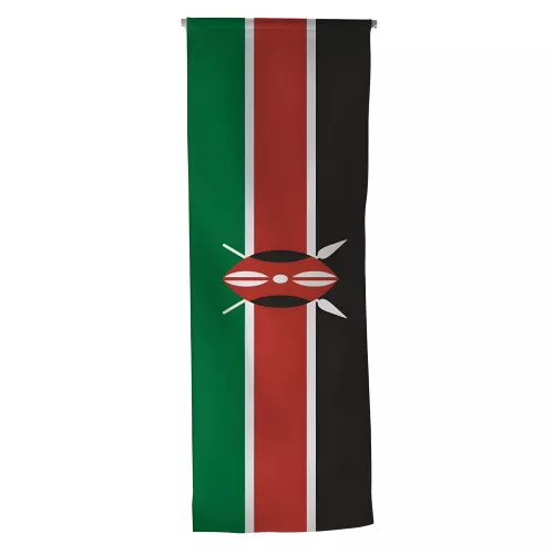 Oriflamme du Kenya en maille polyester avec traverse