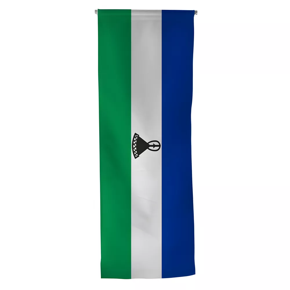 Oriflamme de Lesotho en maille polyester 115 g/m² Oriflamme de Lesotho en maille polyester 115 g/m²