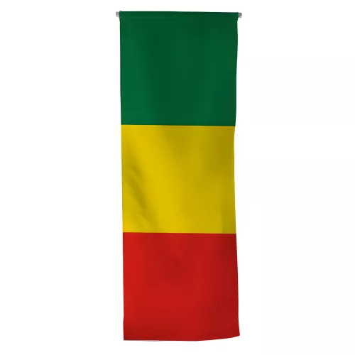 Oriflamme Mali en maille polyester avec traverse bois
