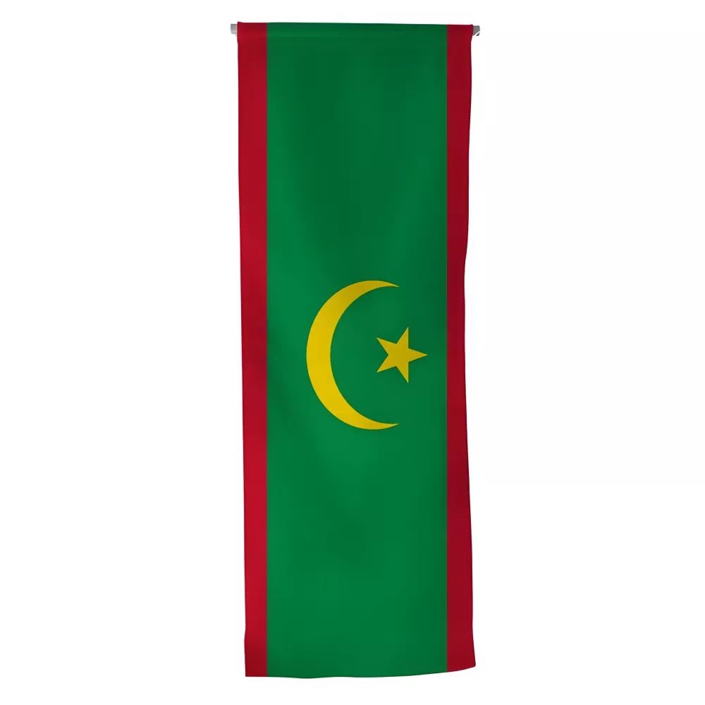 Oriflamme Mauritanie en maille polyester avec traverse