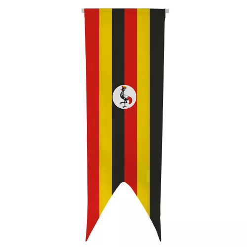 Oriflamme Ouganda en maille polyester avec traverse bois
