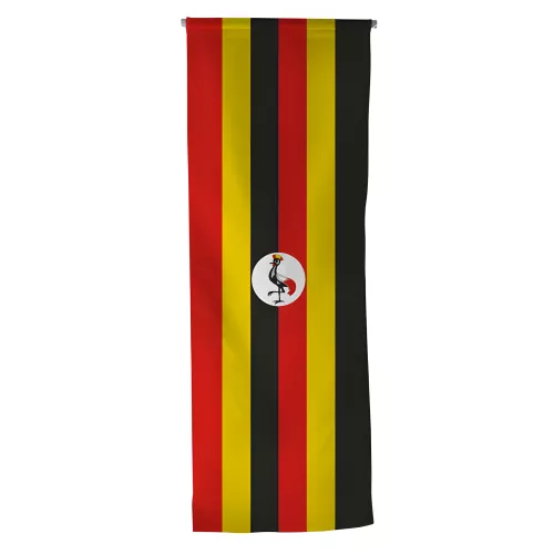 Oriflamme Ouganda en maille polyester avec traverse bois