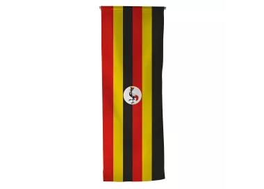 Oriflamme Ouganda en maille polyester avec traverse bois